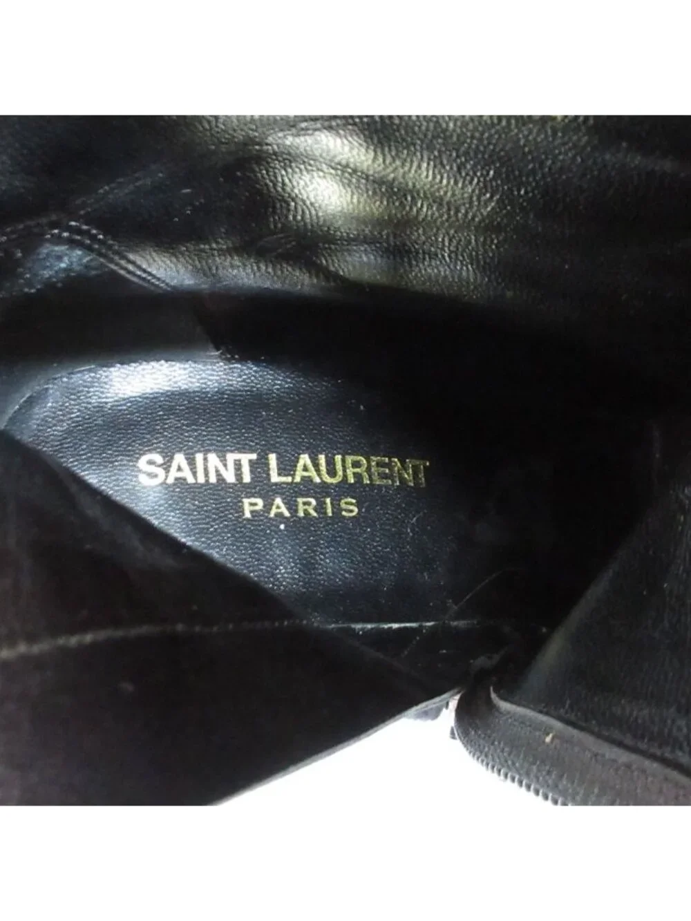 Saint Laurent Paris Velvet Ankle Boots 36.5 Black - Picture 5 of 15